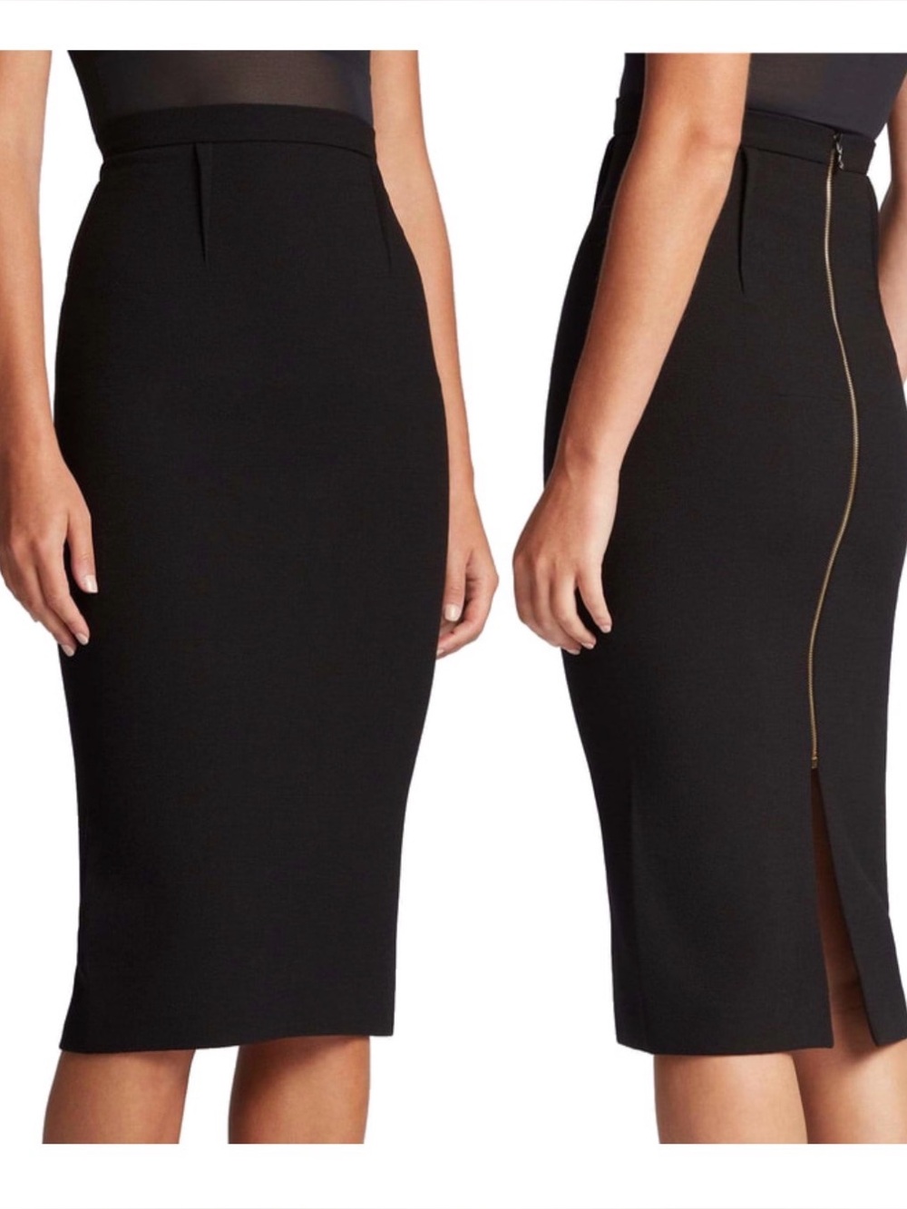 Roland Mouret Arreton Midi Pencil Skirt Black